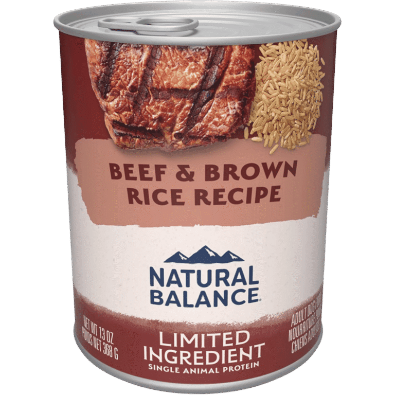 Natural Balance Limited Ingredient Adult Wet Canned Dog Food with Healthy Grains, Beef & Brown Rice Recipe