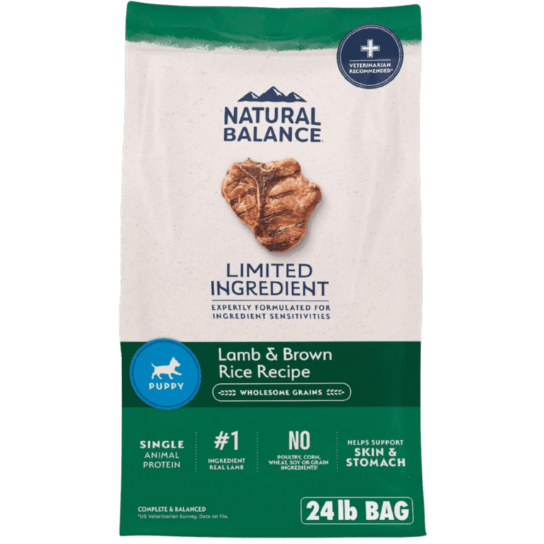 Natural Balance Limited Ingredient Puppy Dry Dog Food with Healthy Grains, Lamb & Brown Rice Recipe